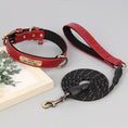 Load image into Gallery viewer, Personalized Leather Dog Collar & Leash Set