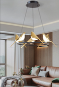 Load image into Gallery viewer, Modern LED Gold Magpie Bird Ceiling Chandelier