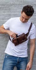 Load image into Gallery viewer, Genuine Leather Travel Crossbody Bag