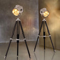 Load image into Gallery viewer, Mid Century Industrial Tripod Floor Lamp
