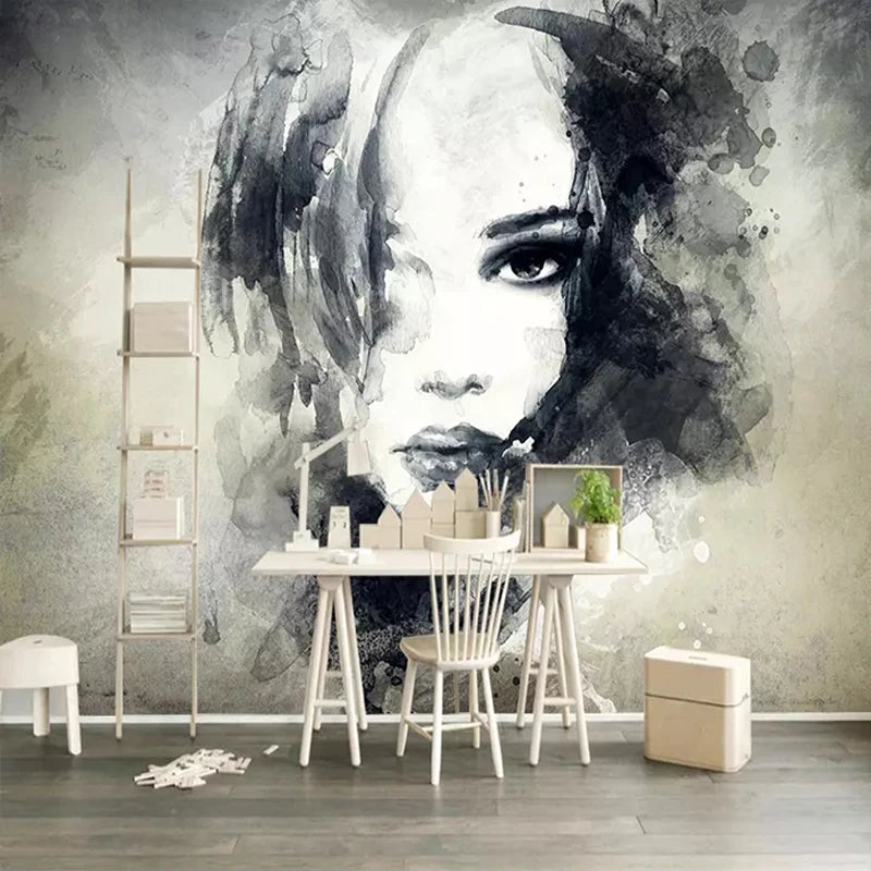 Modern Art Graffiti Mural 'My Parisian Girl'