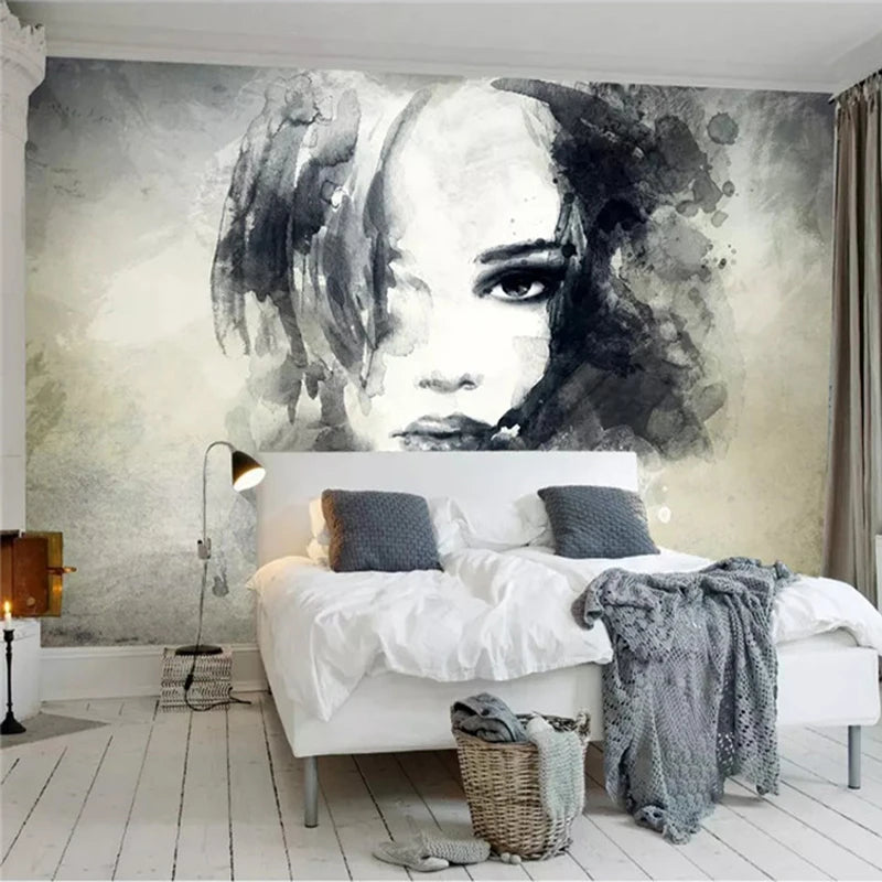 Modern Art Graffiti Mural 'My Parisian Girl'