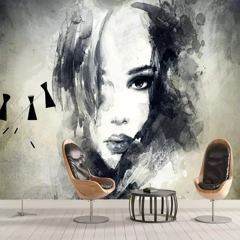 Modern Art Graffiti Mural 'My Parisian Girl'