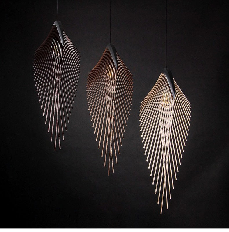 Postmodern Iron Art Angel Wings Pendant Light