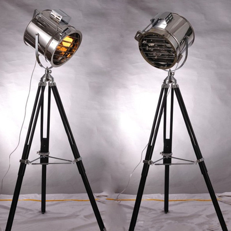 Mid Century Industrial Tripod Floor Lamp