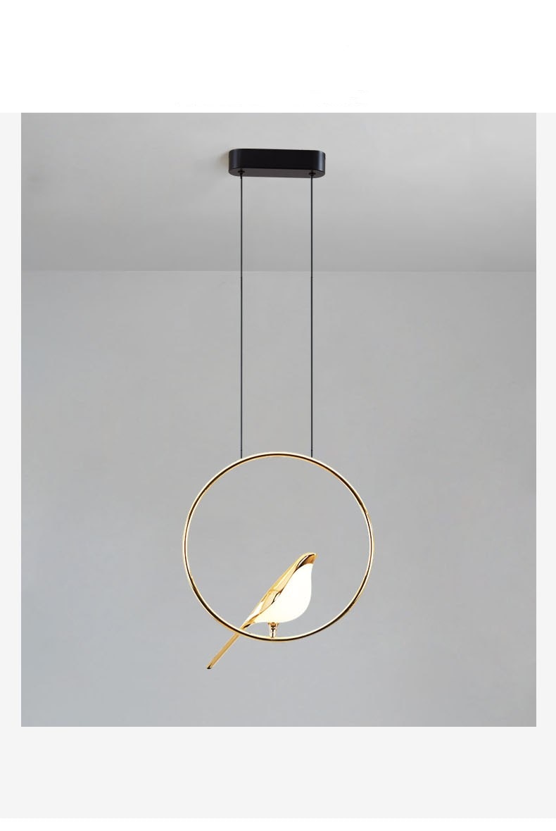 Modern LED Gold Magpie Bird Ceiling Chandelier