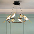 Load image into Gallery viewer, Modern LED Gold Magpie Bird Ceiling Chandelier
