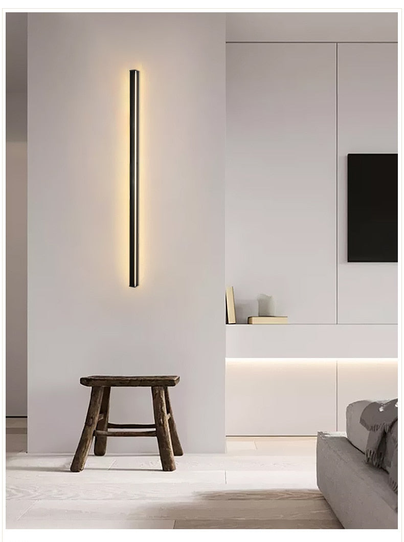 Modern Black LED Strip Wall Light