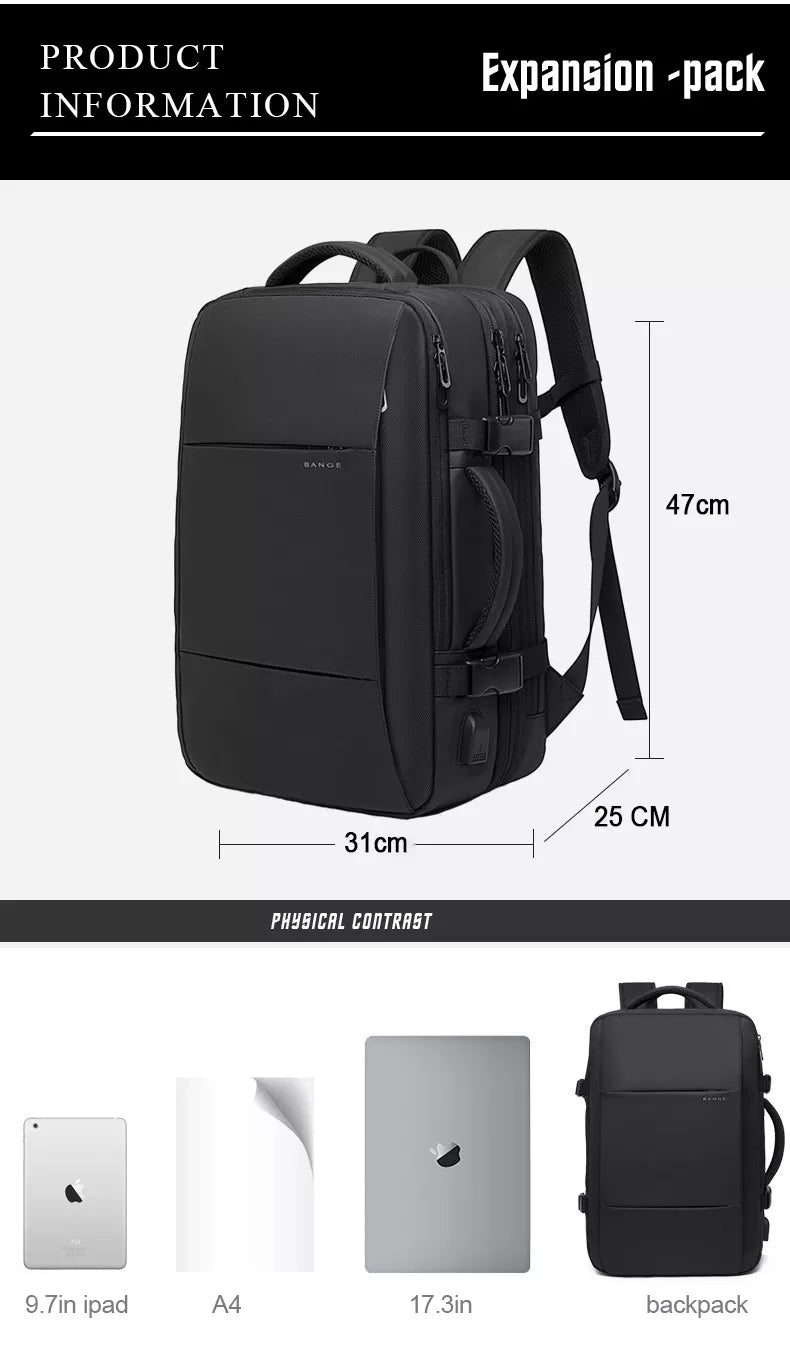 Mens Business Expandable Travel Backpack