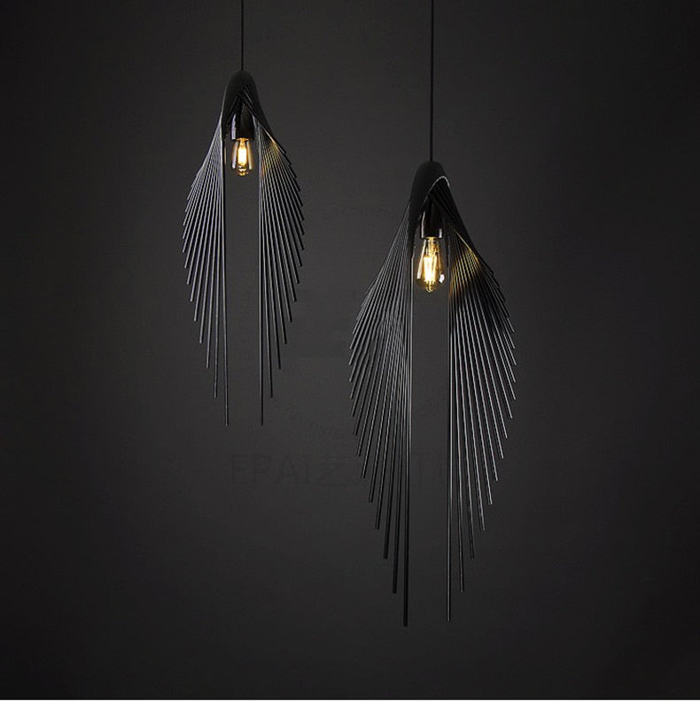 Postmodern Iron Art Angel Wings Pendant Light