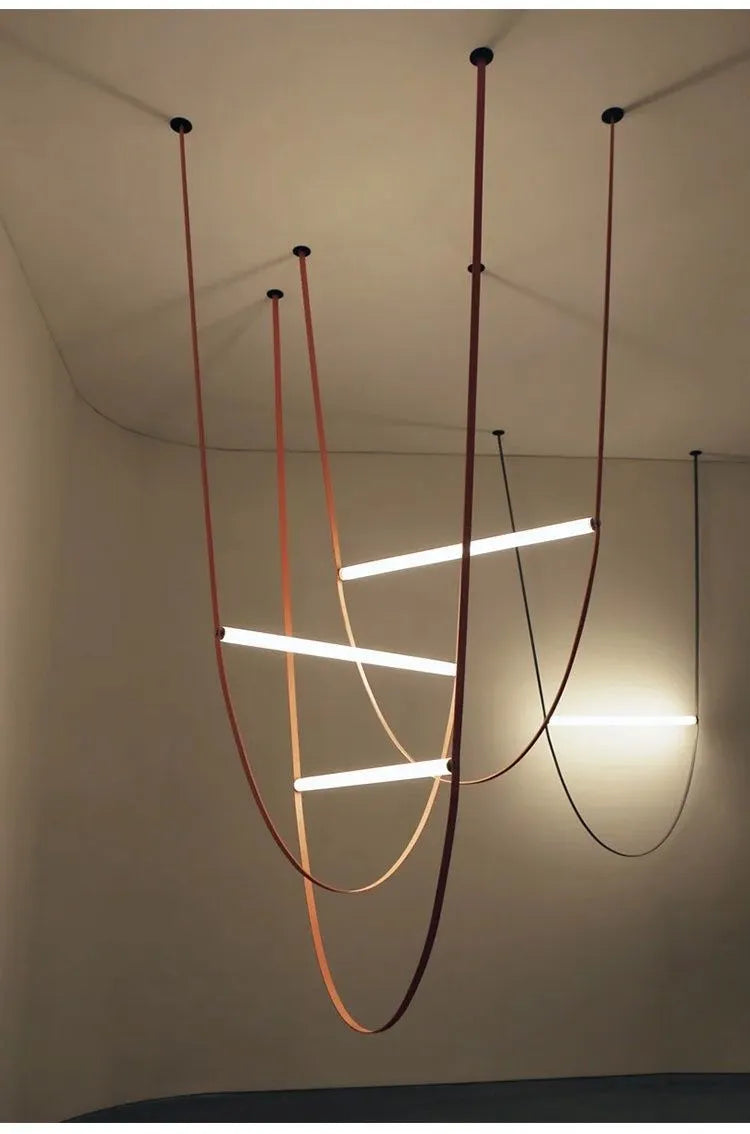 Leather Suspension Belt Chandelier