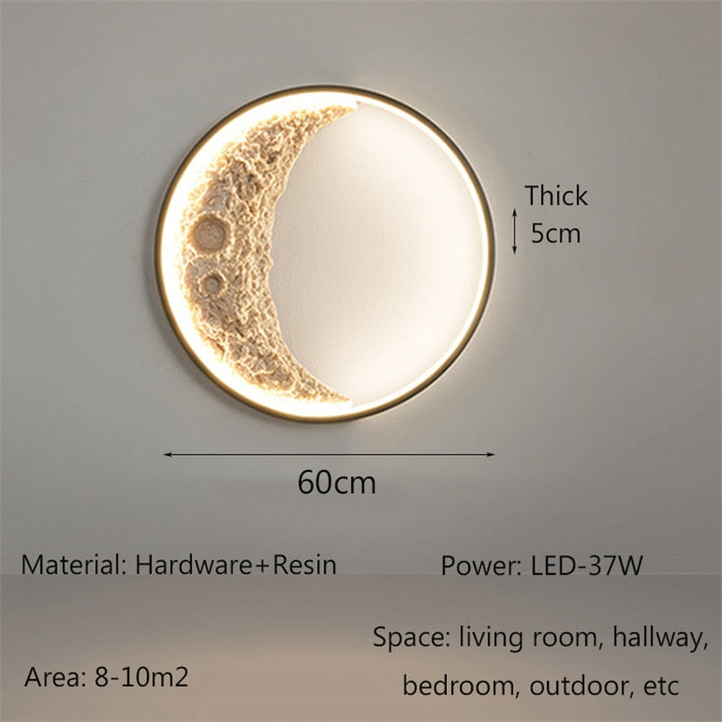 Nordic LED Moon Wall Lamp