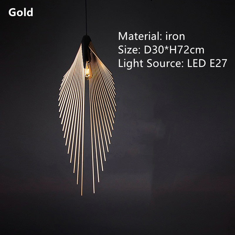 Postmodern Iron Art Angel Wings Pendant Light