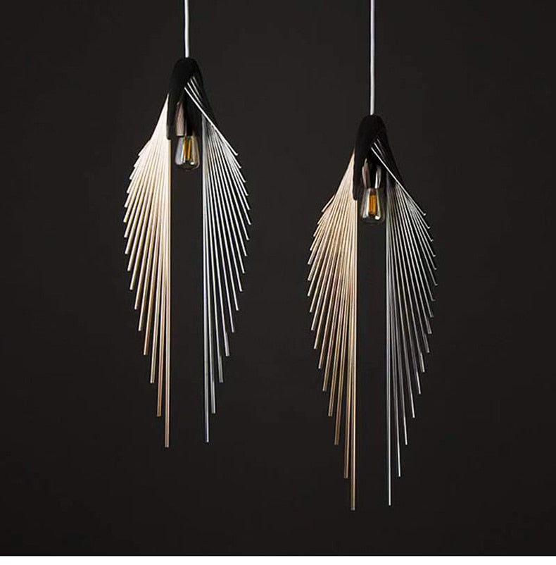 Postmodern Iron Art Angel Wings Pendant Light