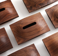 Load image into Gallery viewer, Modern Natural Walnut Wood Tissue Box
