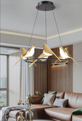 Load image into Gallery viewer, Modern LED Gold Magpie Bird Ceiling Chandelier
