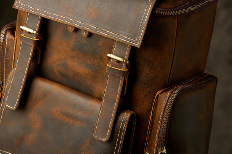 Men's Vintage Genuine Leather Travel Backpack