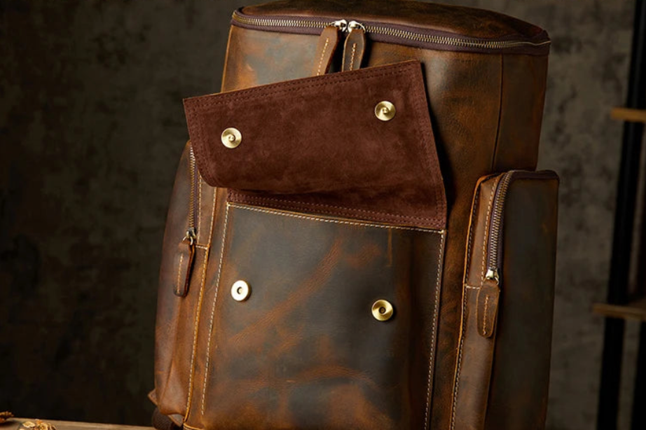Men's Vintage Genuine Leather Travel Backpack