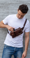 Load image into Gallery viewer, Genuine Leather Travel Crossbody Bag
