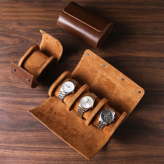 Portable Leather Watch Travel Case